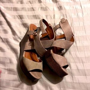 Tan suede wedges size 8
